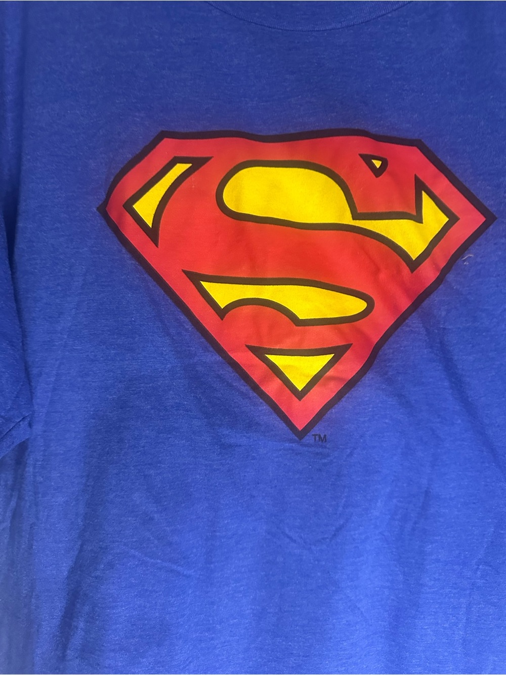 Blue Short Sleeve Tee with Iconic Red & Yellow Shield